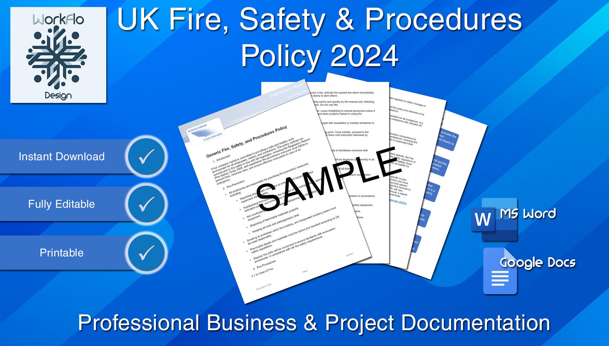 Fire Safety and Procedures Policy Template, Digital Download, Editable ...