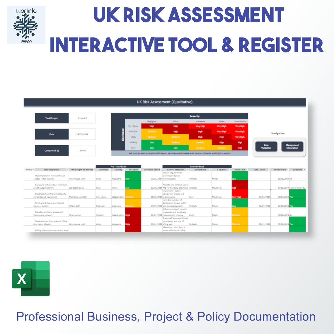 UK Risk Assessment Tool: Interactive Excel Template (digital Download ...