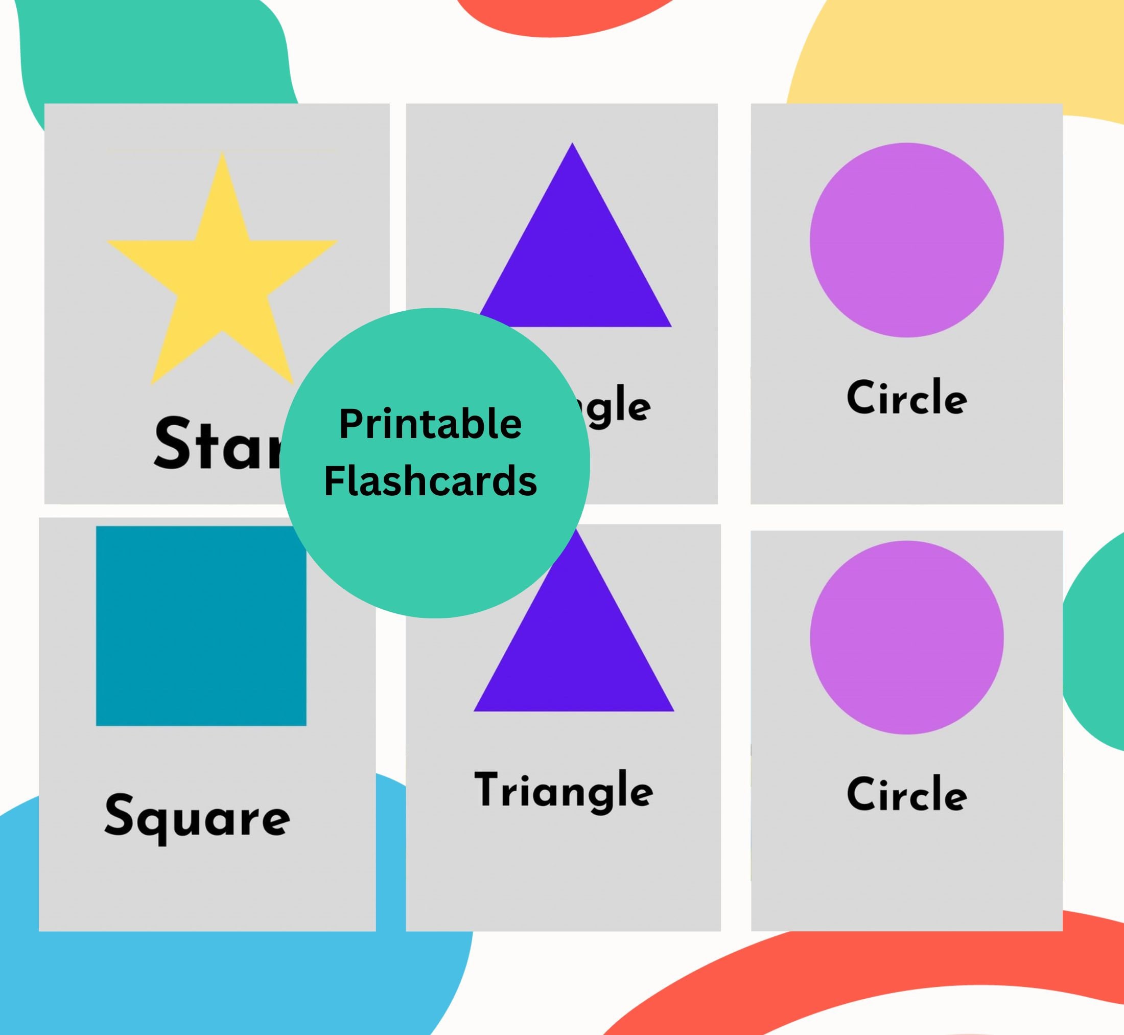 Printable Shape Flashcards/Educational/learn/Fun