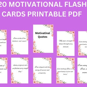 20  Affirmation Cards - Positive Flashcards - Spiritual Growth - Law of Attraction - Digital Download