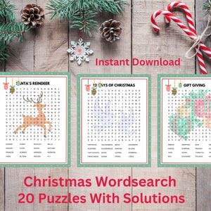 Christmas Word Search Game/Instant Download/Family Fun/Christmas Fun/ Instant Download