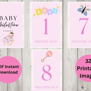 Cartes d'étape numériques pour bébés, Fichier PDF, Imprimable, Shower de bébé, Cadeau pour bébé, Nouveau-né
