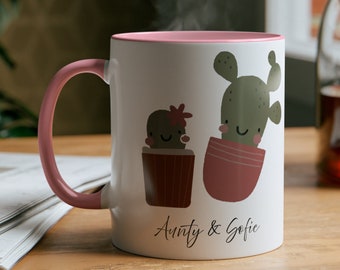 Personalized Cactus Plant Lovers Mug, Custom Best Friends Name Mug, Soul Sisters Mug, Long Distance Friend Gift Mug, Gifte-For Birthday Mug