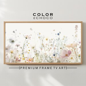 Frame TV Art Spring Wildflower Field Country Flowers Art Warm Tone Wildflowers Art Digital Download Samsung Frame TV Art TV