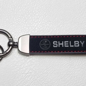 Mustang Shelby Keychain Leather Keyring Logo Gt500 Car Accessories Gift For Men Birthday