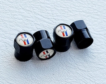 Tapones de válvula para neumáticos Mustang, 4 unidades, con logo de caballo, antipolvo, para coche
