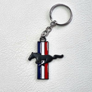Mustang Keychain: Black Horse Logo, Shelby GT500 Car Accessory