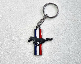 Mustang Keychain: Black Horse Logo, Shelby GT500 Car Accessory