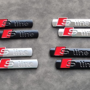 Logo S Line Emblem Wing 2pcs Side Fender Badge Sticker Car Accessories