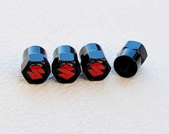 Suzuki Tire Valve Caps 4Pcs Logo Stem Dust Air Cap Car Accessories