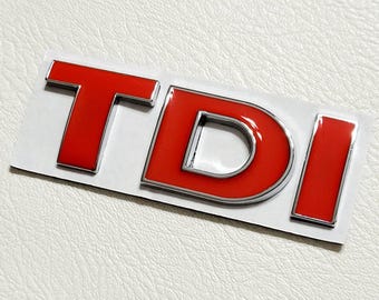 TDI Emblem: Silver Metal Trunk Badge - Golf, Polo, Mk5, Mk6, Mk7, Mk8