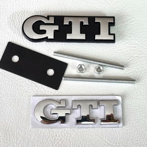 Gti Front Grill Badge + Gti Rear Trunk Logo Emblem Sticker Silver Golf Mk7 Mk6 Mk8 Mk5 Car Accessories