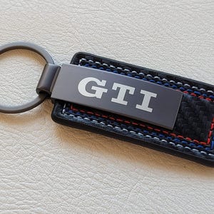 Gti Keychain Leather Logo Keyring Golf Mk7 Mk8 Mk6 Mk5 Polo Car Accessories Gift For Men Birthday Christmas