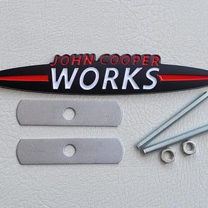 John Cooper Works JCW Logo Emblema de Parilla Accesorio für Mini Cooper One R50 R52 R53 R55 R56 F54 F55 Coches Tuning