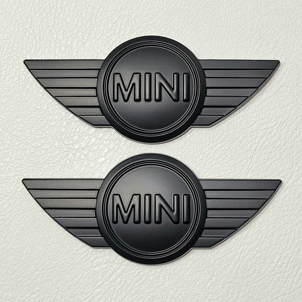 Mini Cooper Badge 2pcs Logo Black 11.5x5cm Bonnet Boot Emblem Sticker JCW R53 R55 R56 R57 R58 R59 Car Accessories