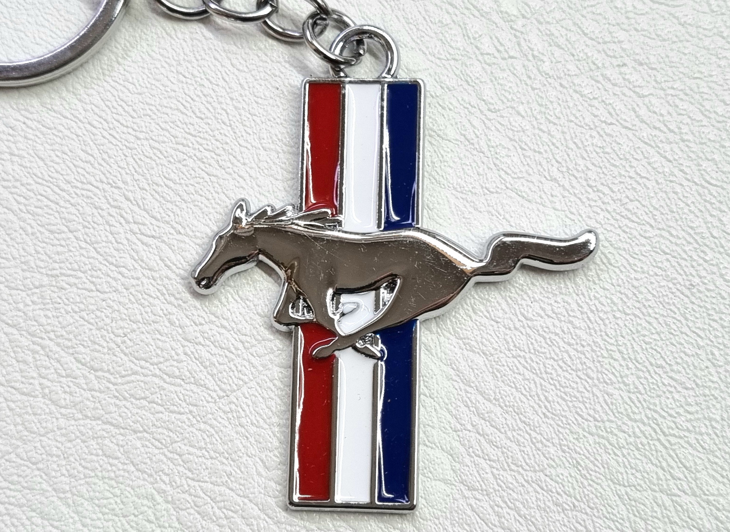 thumbnail image 2 of 5.0 Mustang GT Logo Keychain – Chrome Metal, Clip-On – Free Shipping To USA 2 of 4