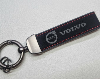 Volvo-sleutelhanger Lederen sleutelhanger Lanyard Logo Auto-accessoires Cadeau voor mannen Verjaardag