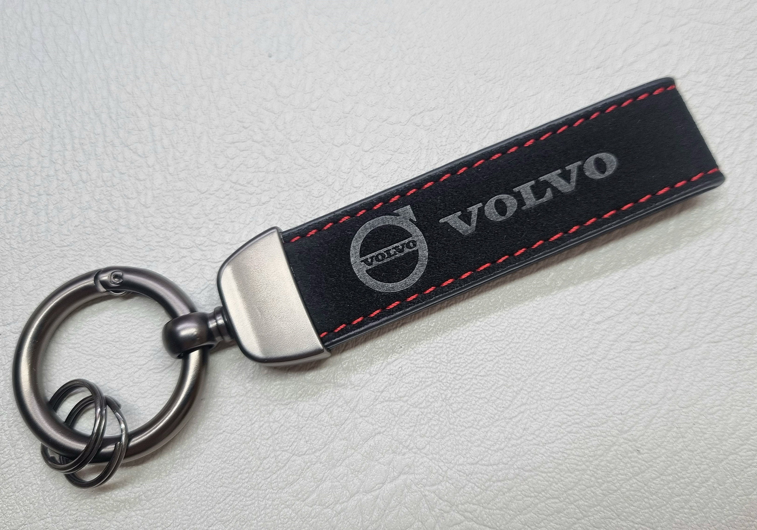 Volvo Keychain Leather Keyring Lanyard Logo Car Accessories Gift