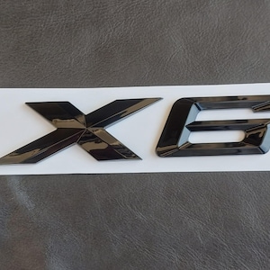 BMW X6 Emblema Pegatina de Maletero Tapa Trasera Color Negro Brillo E71 F16 G06