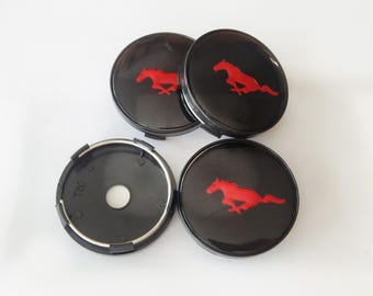 60mm Mustang Center Hub Caps 4pcs Wheel Center Covers Gt500 Horse Logo Car Accessories