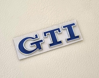 GTI-embleembadge, blauwe metalen sticker op kofferbak