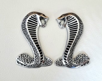 Mustang Shelby Cobra Emblem - Metal Fender Badge (2 Pcs)