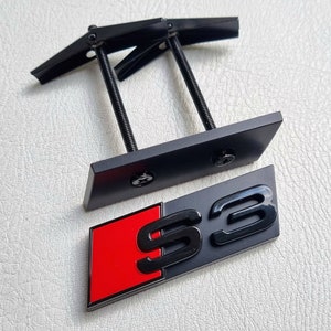 S3 Grille Badge Logo Black Front Grill Emblem Car Accessories