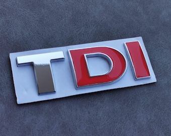 TDI Emblem: Silver Metal Trunk Badge - Golf Polo Mk5 Mk6 Mk7 Mk8