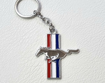 Mustang Keyring Metal Logo Keychain Shelby Gt500 Car Accessories Gift For Men Birthday Christmas