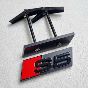 S5 Grille Badge Logo Black Front Grill Emblem Car Accessories