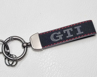 Gti-sleutelhanger lederen alcantara Golf Mk7 Mk8 Mk6 Mk5 Sleutelhanger Logo Auto-accessoires