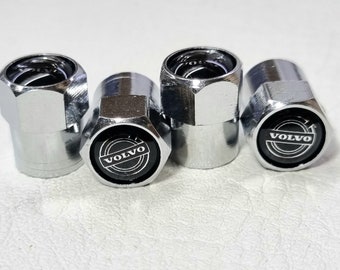 Volvo Tire Valve Caps 4Pcs Logo Stem Dust Air Cap Car Accessories