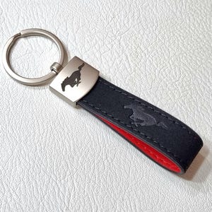 Mustang Keyring Leather Logo Horse Keychain Gt500 Shelby Snake Car Accessories Gift For Men Birthday Christmas