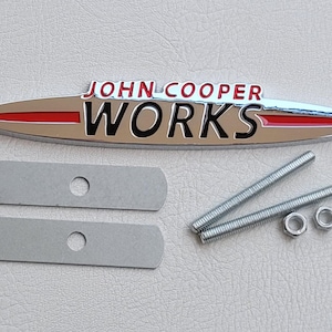 JCW Logo John Cooper Works Emblema de Calandra Parilla Delantera Accesorio für Mini Cooper One R50 R52 R53 R55 R56 F54 F55 Coches Tuning