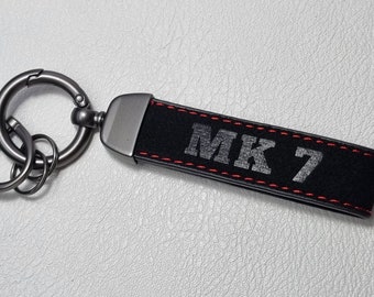Golf Mk7 Keychain Leather Alcantara Keyring Logo Car Accessories