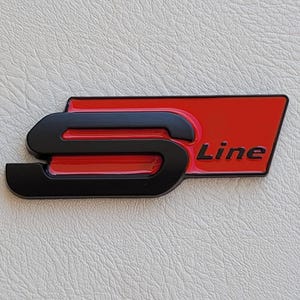 S Line Badge Logo Metal Red Rear Trunk Emblem Sticker Car Accessories