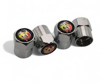 Tapones de Valvula para Neumaticos con Logo Insignia Abarth Accesorio Coches Tuning