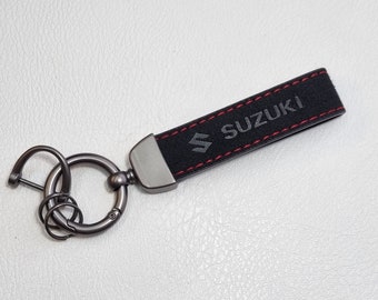 Suzuki Keychain Leather Alcantara Logo Keyring Lanyard Car Accessories Gift For Men Birthday Christmas