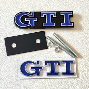 Gti Front Grill Badge + Gti Rear Trunk Logo Blue Emblem Sticker Mk7 Mk6 Mk8 Mk5 Car Accessories