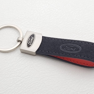 Sleutelhanger Logo Lederen Sleutelhanger Lanyard Mustang Kuga Mondeo F-150 Explorer Escape Auto Accessoires Cadeau Voor Mannen Verjaardag Kerst