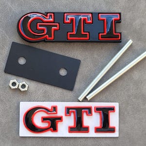 Insignia de parrilla delantera Gti + emblema adhesivo con el logotipo del maletero trasero Gti Mk7 Mk6 Mk8 Mk5 Accesorios para coche