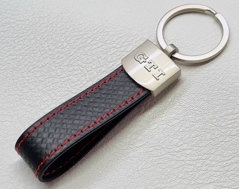 Gti Keychain Leather Carbon Logo Keyring Golf Mk7 Mk8 Mk6 Mk5 Polo Car Accessories Gift For Men Birthday