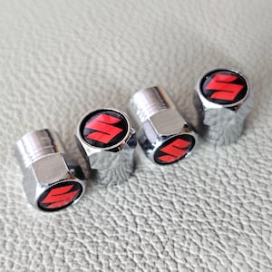 Suzuki Tire Valve Caps 4Pcs Logo Stem Dust Air Cap Car Accessories
