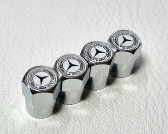 Mercedes Tire Valve Caps 4Pcs Logo Star Stem Dust Cap Car Accessories