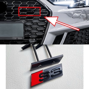 S3 Grille Badge Logo Black Front Grill Emblem Car Accessories image 6