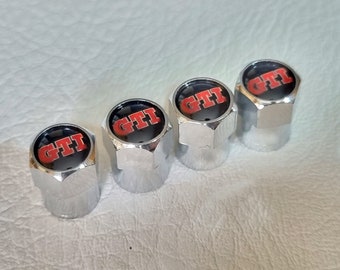 Gti Tire Valve Caps 4Pcs Logo Golf Polo Stem Dust Air Cap Car Accessories