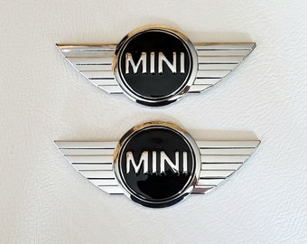 Mini Cooper Badge Logo 2pcs Bonnet Boot Emblem Sticker JCW R53 R55 R56 R57 R58 R59 Car Accessories