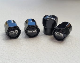 OZ Racing Tire Valve Caps: Black Car Wheel Tuning Accessory