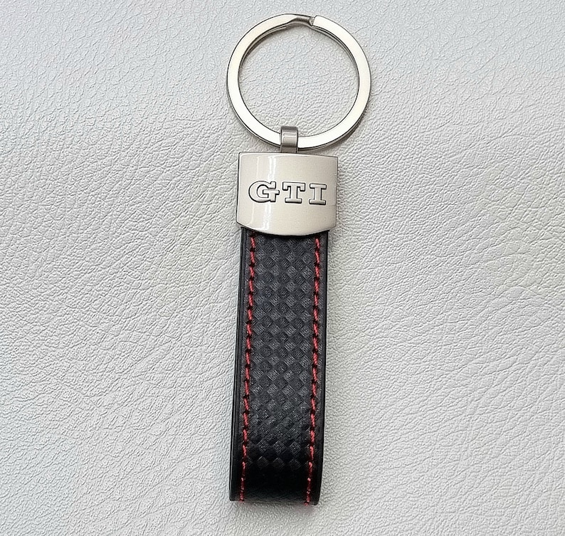 Gti Keychains GTI Keychain: Leather Carbon Logo Keyring - Car Accessories - Etsy