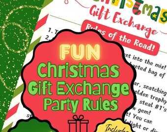 Regels voor het uitwisselen van kerstcadeaus, afdrukbare richtlijnen (digitale download)